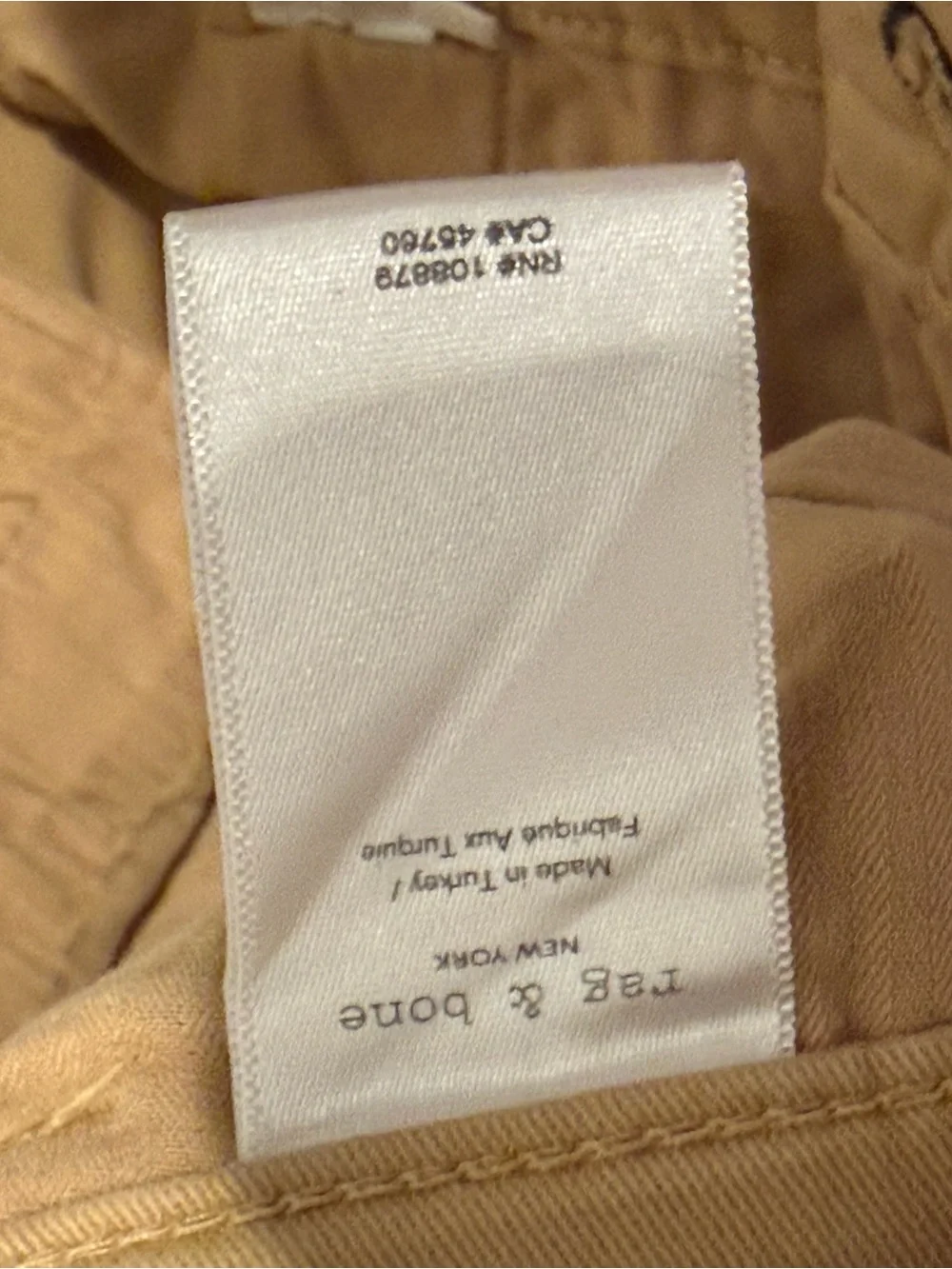 Rag & Bone Slim Stretch Twill Chino Pants Mens 32 Cornstalk Khaki Tan